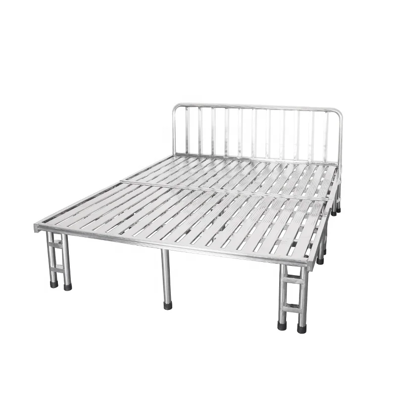 2x1.5m 201#Popular Metal Bedroom Furniture Queen Bed Black Stainless Steel Bed Bedroom Furniture