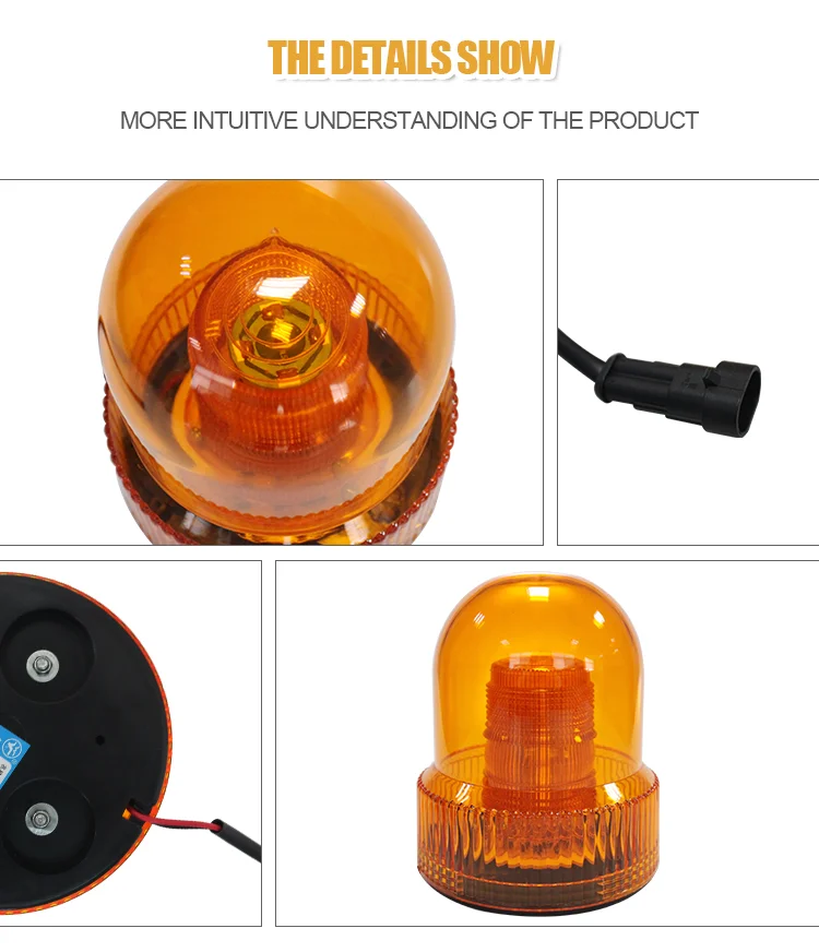 New school bus coach car fire truck round IP65 LED lantern roof warning light strobe flashing lamp