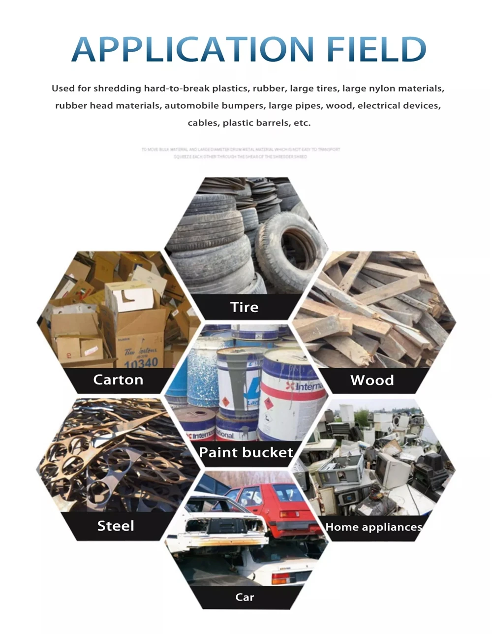 Hot Selling waste tree branch crush plastic pipe Tyre recycling cutting coconut shredder machine