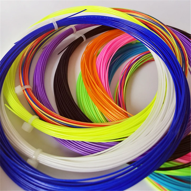 Accept customized high tensile strength 0.7mm 10m new design string for raket badminton