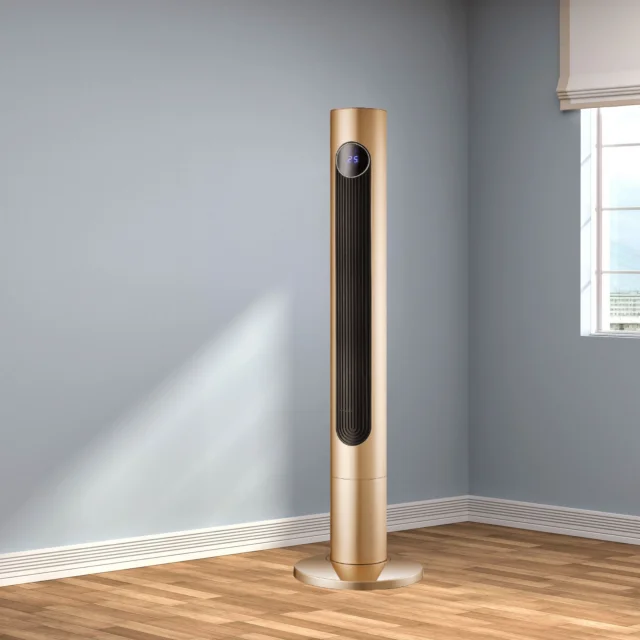 2000W Oscillation Tower Heater PTC Heating Element Mechanical Switch Portable/Desk/Freestanding Living Room Ventilation Lighting