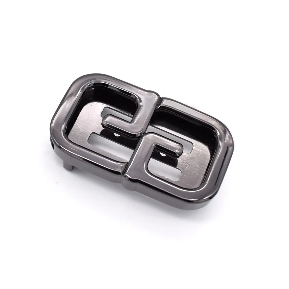Double G Letter Custom Hollow Alloy Gunmetal Belt Buckle For Belt