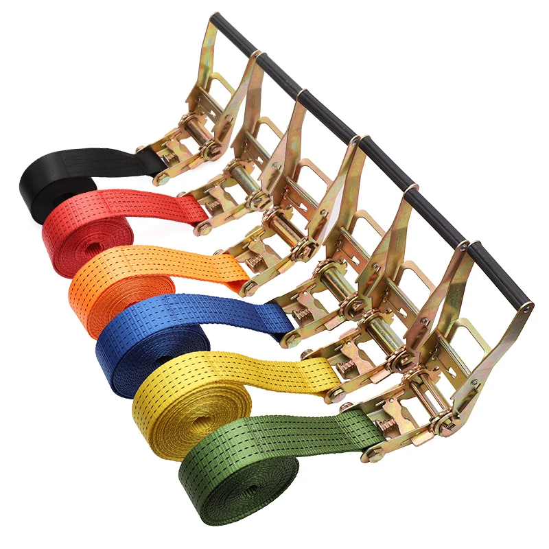 High Quality 2 inch Retractable Ratchet Straps Ratchet Tie Down Straps Cargo Straps For Truck