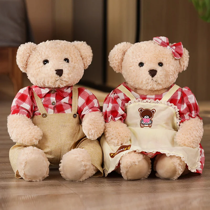 Oem Classic Design Plush Dressed Up Teddy Boy Stuffed Valentines Wedding Girl Gift Couple Bear
