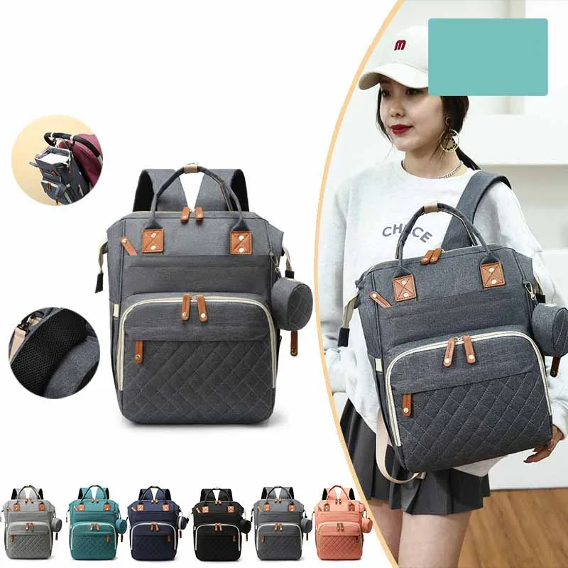 
Hot Selling Customized Colorful Portable Nappy Backpack Maternity Baby Diaper Bag 