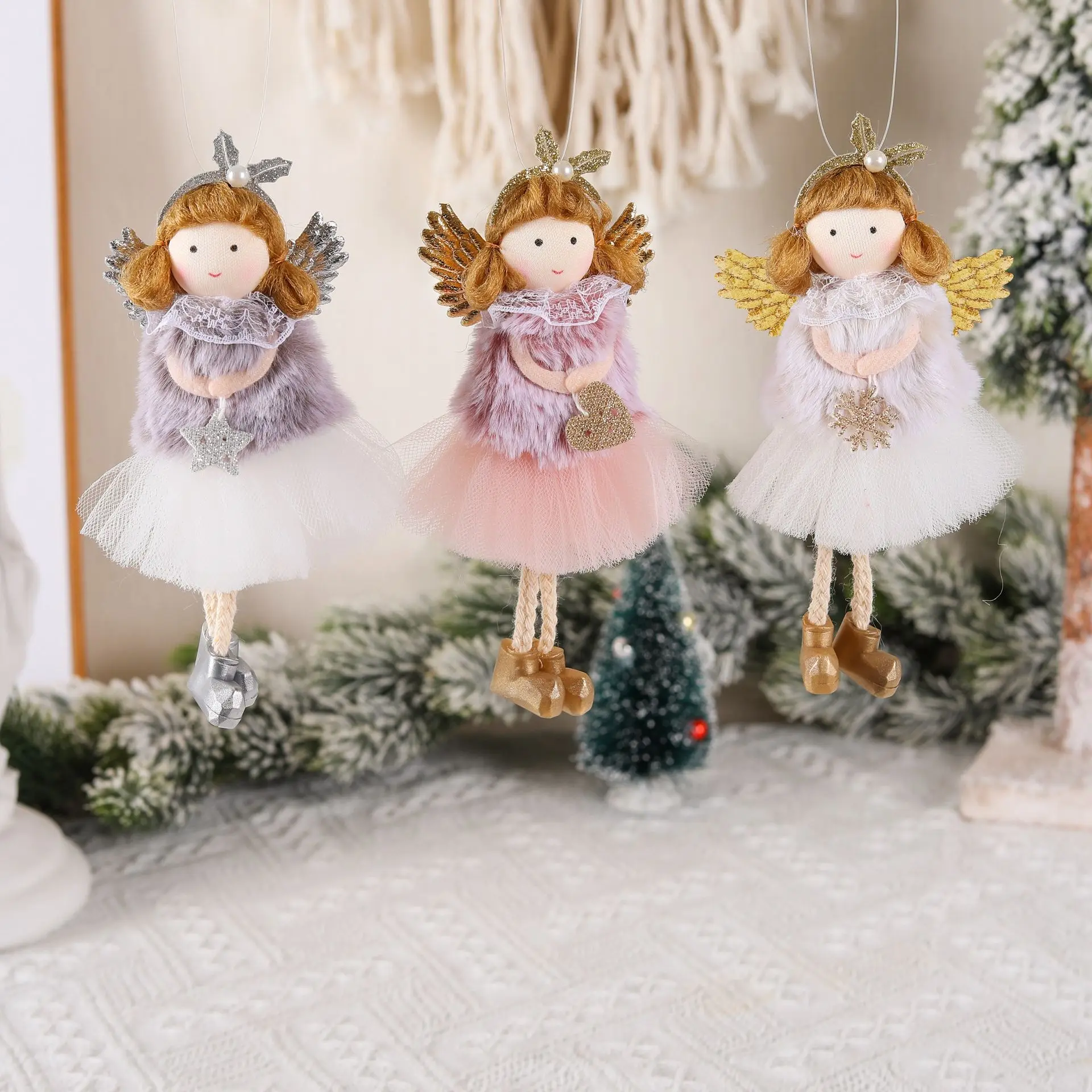 Christmas Angel Dolls Hanging Ornament Xmas Gifts Angel Gnomes For Christmas Tree Ornaments Pendant Christmas Decorations