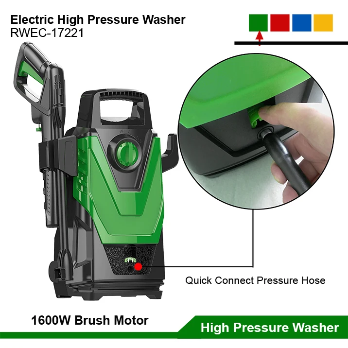 1600W Electric Power High Pressure Washer Car Washing Machine Water Pressure Cleaner Pump Small Portable Car Washers