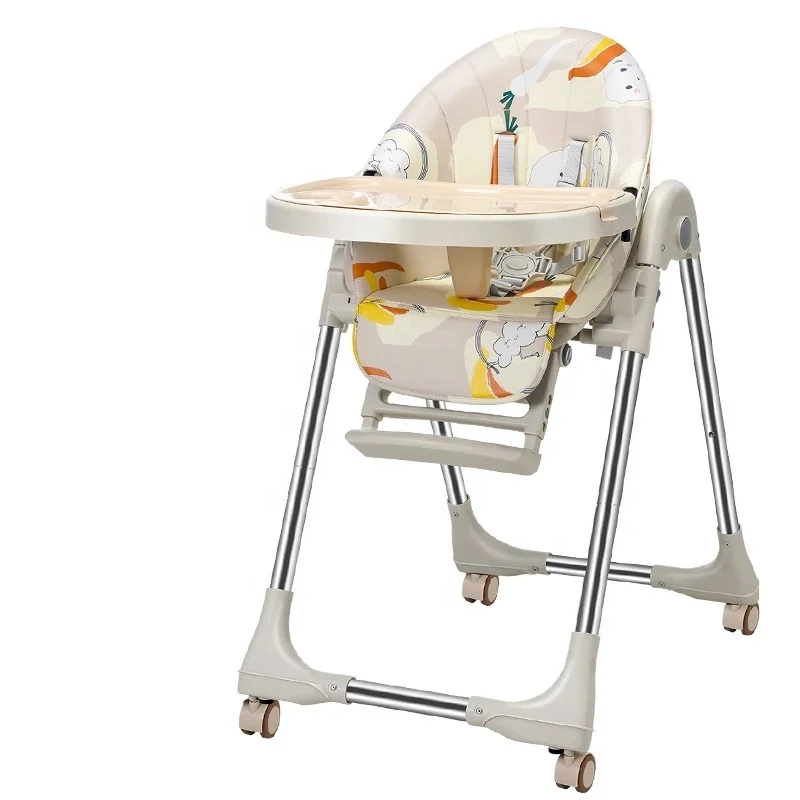 Baby Foldable Baby Rushed Metal Baby Highchair Children Feeding Chairs Brand Seat