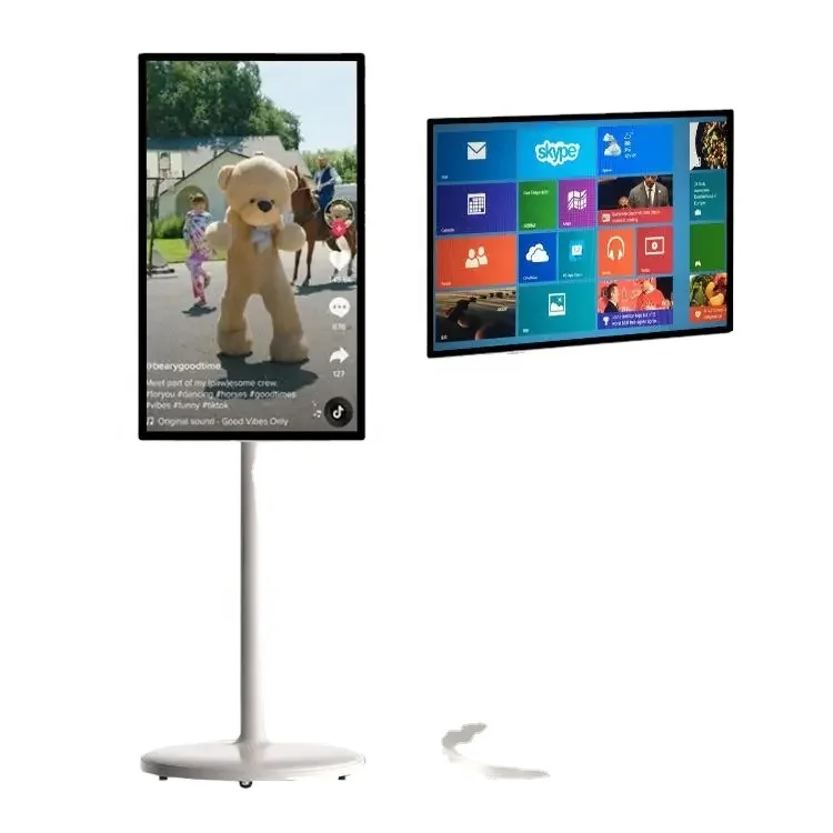 Stand By Me Tv 27 32inch Facebook Tiktok Video Player Lcd Touch Screen Rotatable Portable Tv Interactive Smart Tv With Battery