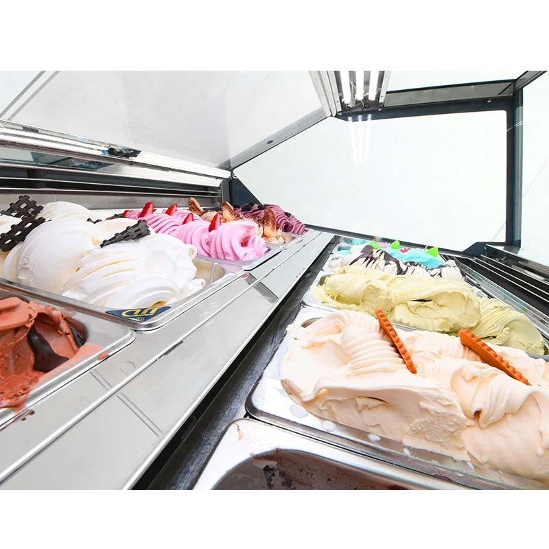 Support All-Round Customization Commercial Fridge Showcase Display Refrigerators Ice Cream Freezer For Sale