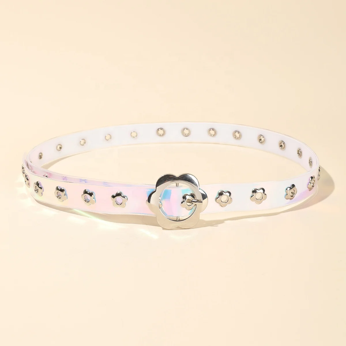 2024 custom designer Fashion Color Y2K Belt girls Plastic Pvc Clear Transparent Belt