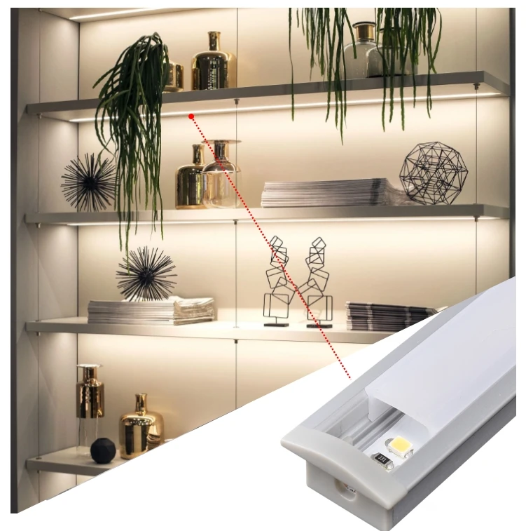 LED Extrusions Aluminum Profile for Led Strips Led Lighting Strips with Aluminum Prof Aluminium Extrusion Profiles for Cabinet