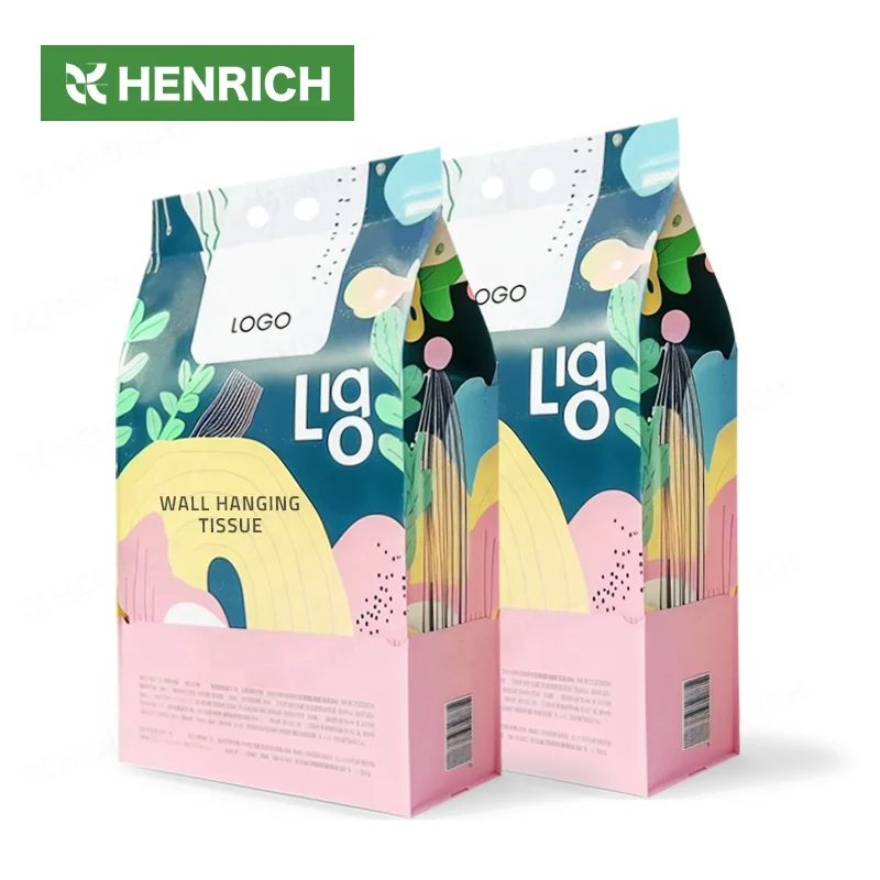 Factory Price Bamboo Wood Pulp Facial Tissues 2 Ply X 10 12 24 Nylon Pack Hanging Tissue Paper