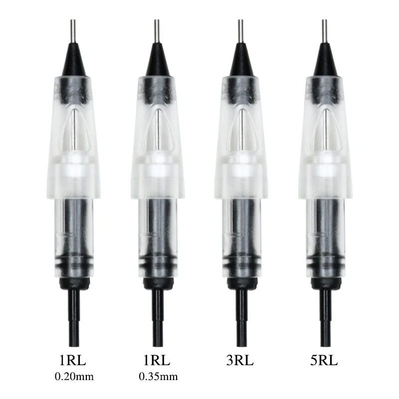 PM BEAUTY  Microblading Stainless steel tip Cartridge Eyebrow 0.2mm 1RL Thinner Needle for microblading machine