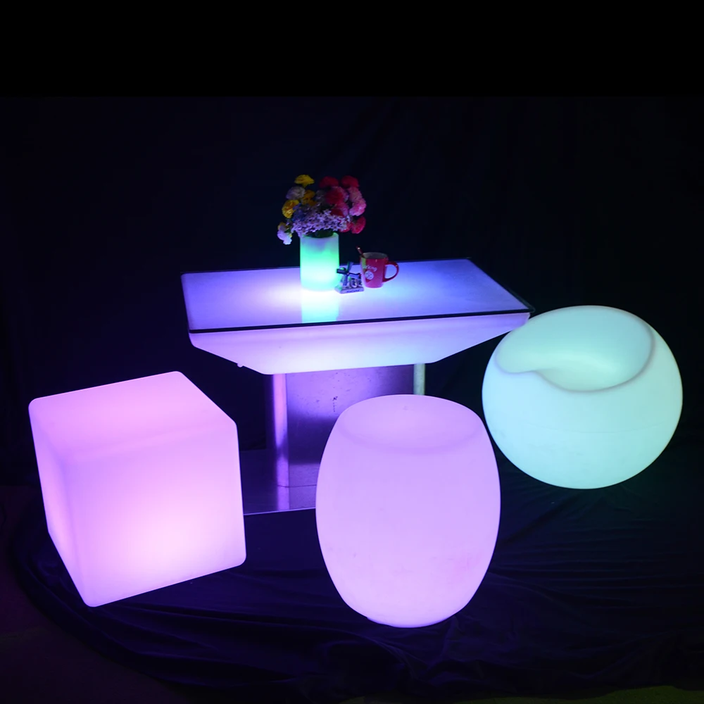 Led Cocktail Bar Table outdoor garden home furniture led chair bar stool sofa hookah set for night club