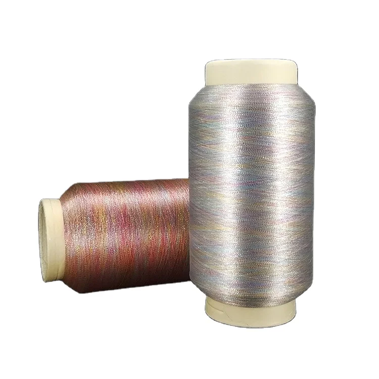 150D Золотая шелковая металлическая пряжа, MH металлическая пряжа Золотая и серебряная металлизированная пряжа