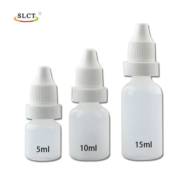 15 ml  Empty Plastic Squeezable Clear Bottles with Dropper Tip Cap for Medical Eyes Liquids E Liquids