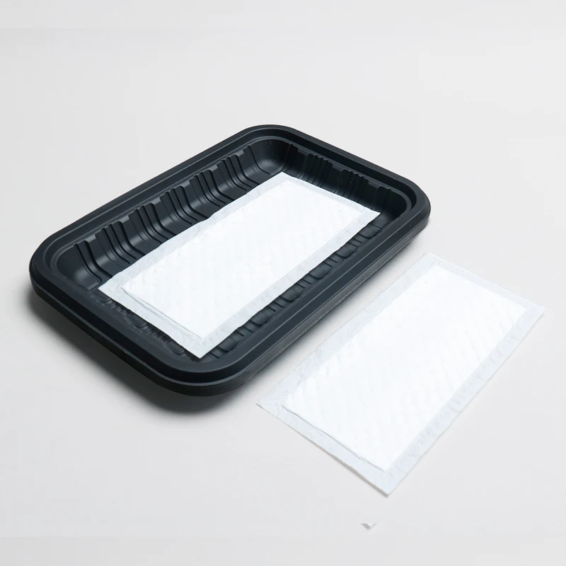 Customized Logo Food Grade And Eco-friendly White Meat Absorbent Pad Blood-absorbing Paper Food Seafood Pad Disposable