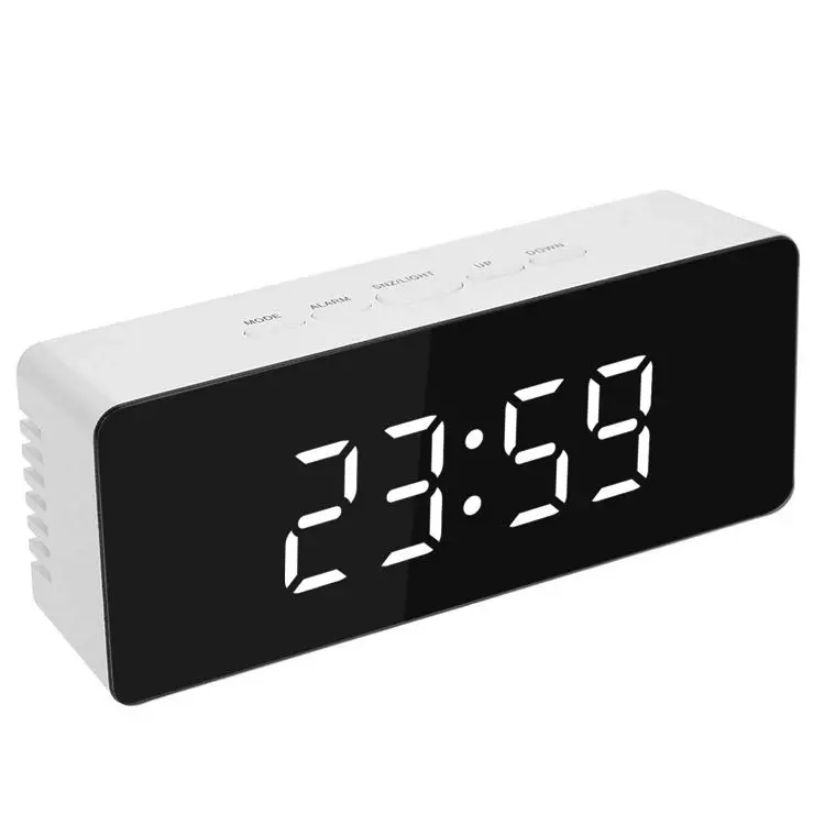 Decoration Gift LED Mirror Clock Smart Digital Alarm Clock Factory Hot Table Clocks for Home Office