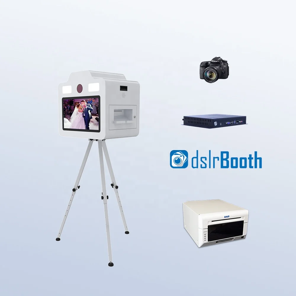 21.5 inch Touch Screen LCD Monitor Magic Photo Booth with Fill Light Fashion Selfie Photo Booth DSLR Selfie Photo Booth