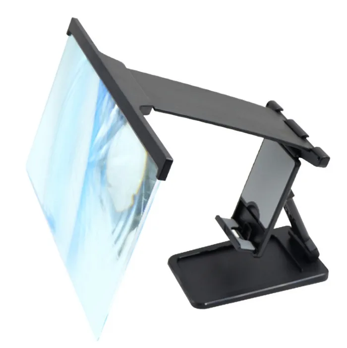 3D Smartphone Screen Magnifier with Stand 12 inch HD Projector Adjustable Desktop Cell Phone Holder Screen Amplifier