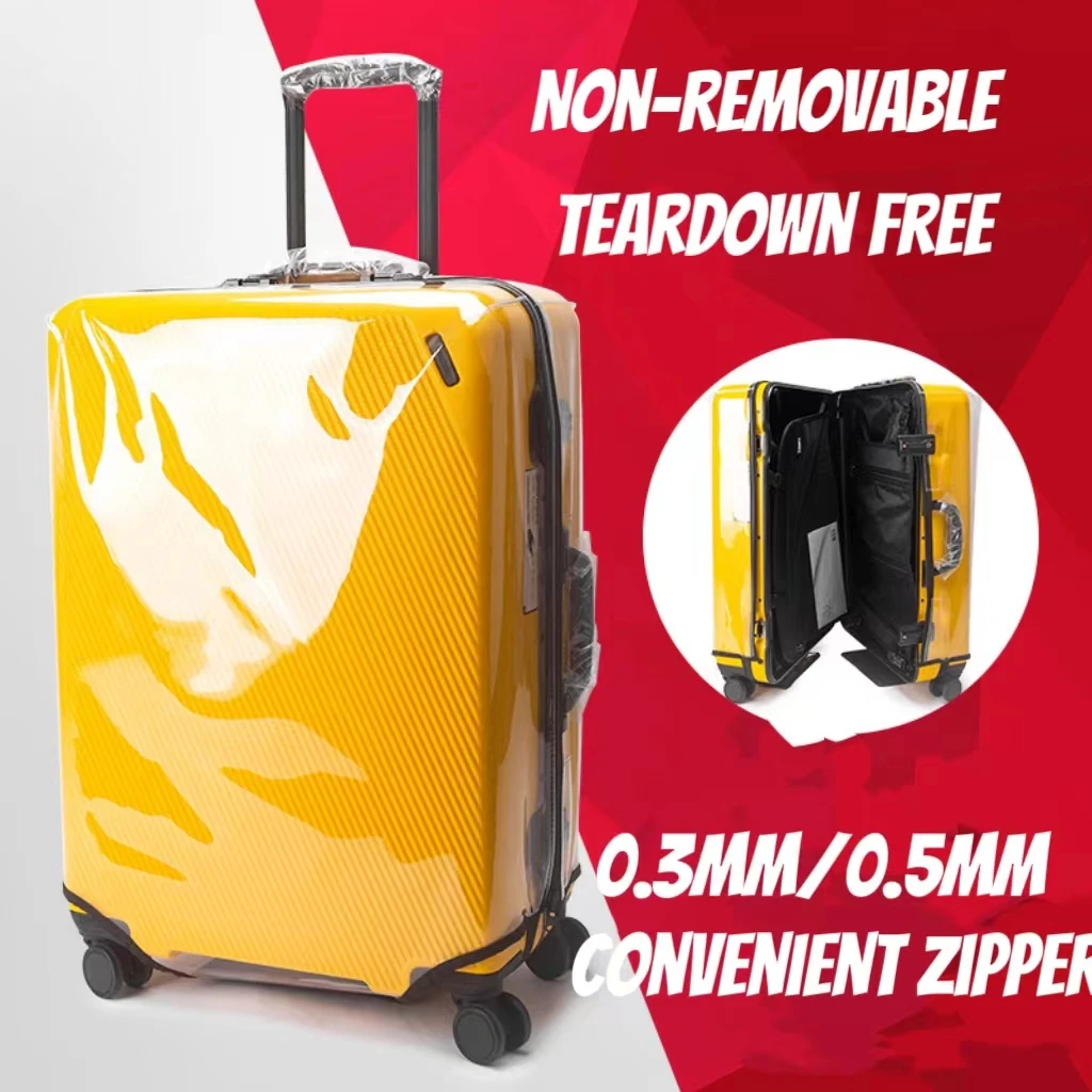 2024 Customizable PVC Suitcase Protective Cover Durable Zipper Waterproof Non-Removable Design Letter Pattern Luggage Covers