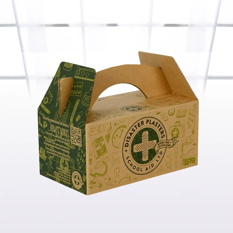 Cardboard box with handle suitcase shaped gift box