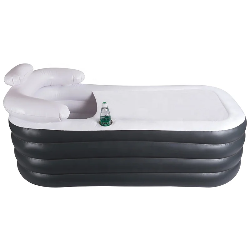 Custom Wholesale PVC Sponge Inflatable Folding Portable Bathtub For Adults With Electric Air Pump Inflatable Bathtub