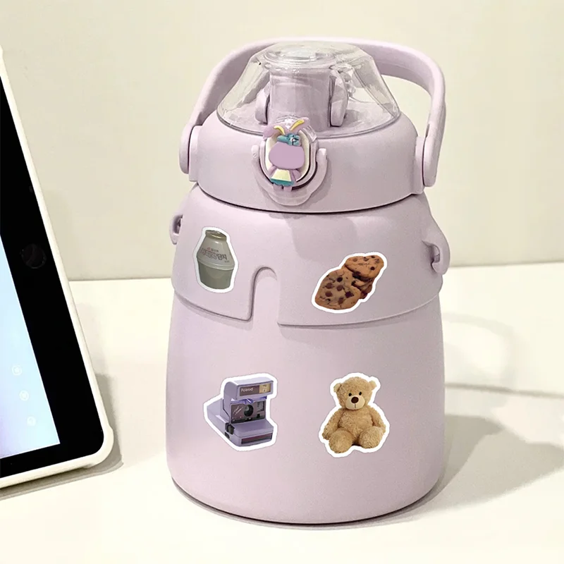 custom Korean Style Cartoon Bear Sticker Small Fresh Personality Waterproof Car Sticker Cute Graffiti Cake Beverage StickerS