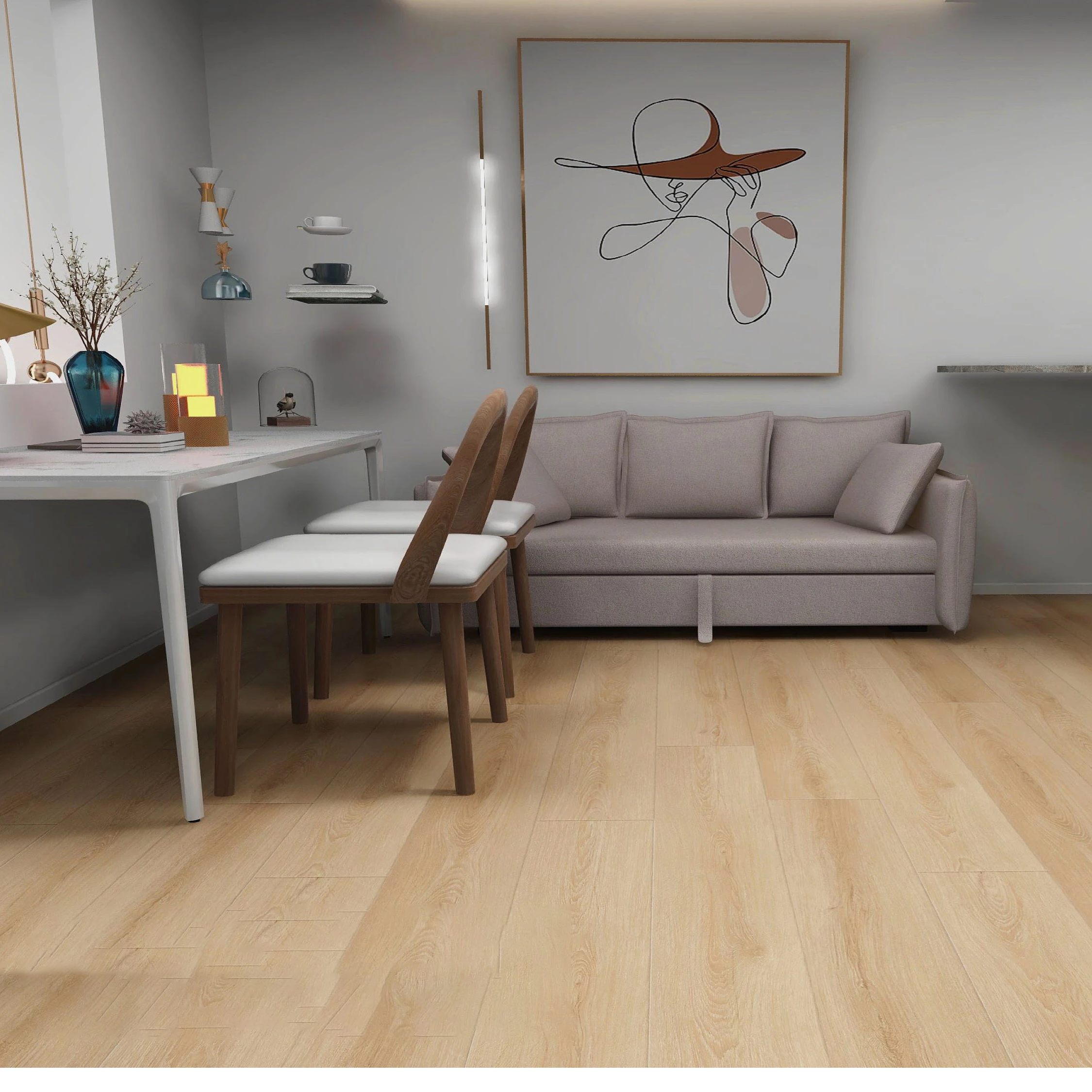 bottom price oak embossment waterproof unilin click spc vinyl tiles floor
