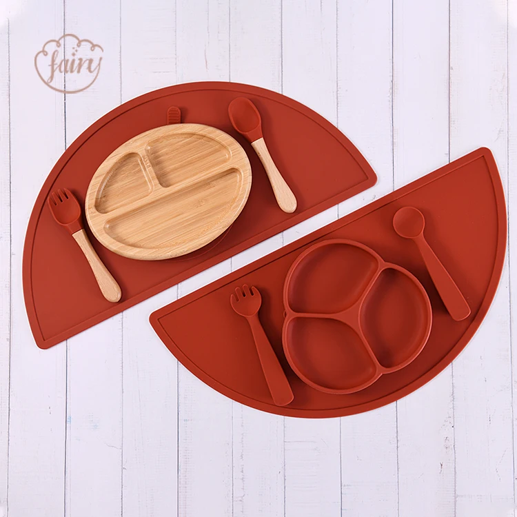 Custom BPA Free Standard Washable Silicone Baby Table Mat Custom Printed Silicone Placemats