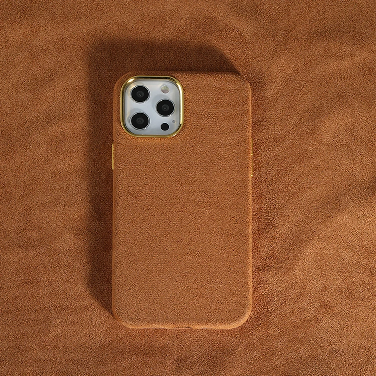 Luxury Soft Fur Leather Plush Fur Phone Accessories Tpu Cases Mobile Cover For Iphone 13 12 11 Pro 6 7 8 Plus X Xs Max