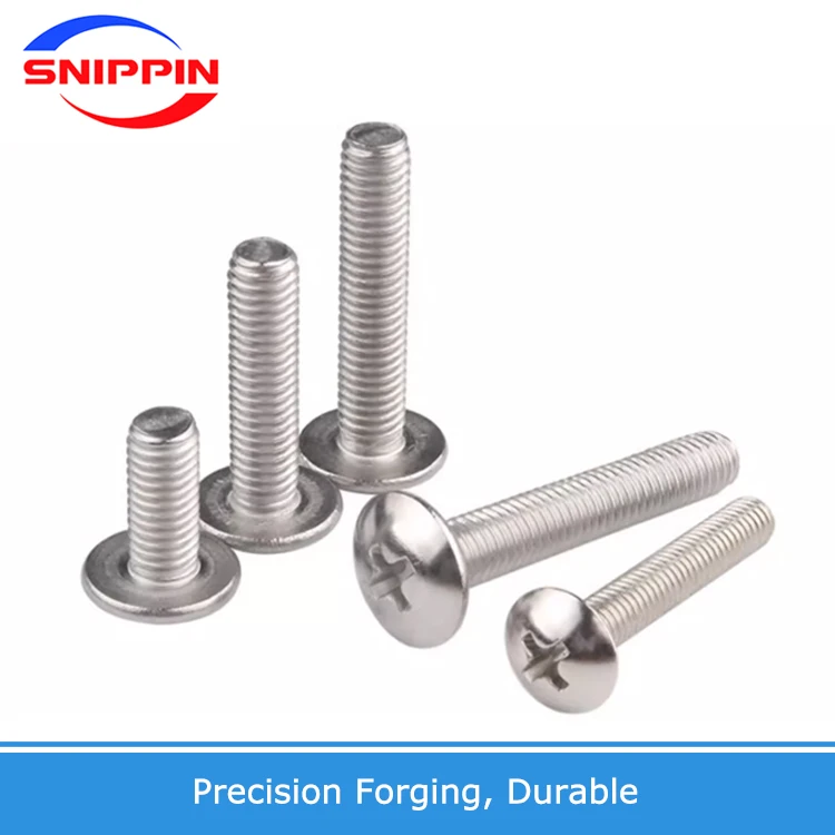 YB M2.5 M3 M4 M5 M6 M8 High Quality 304 A2 Stainless Steel  Cross Phillips Truss Head Large Round Screw Bolt Length 4MM-100MM