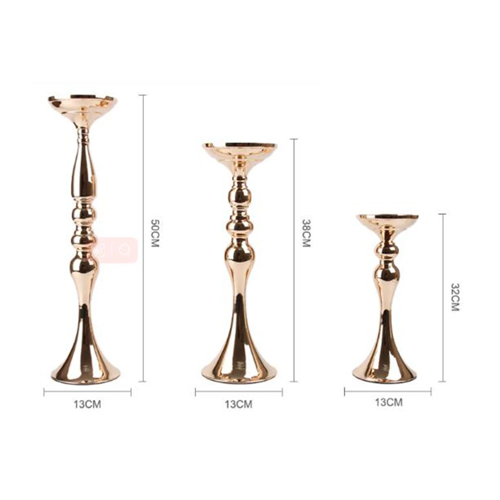 Candle Wax Promise Decoration Tall Road Lead Wedding Centerpieces Gold Tables Flowers Vases Holders Stands