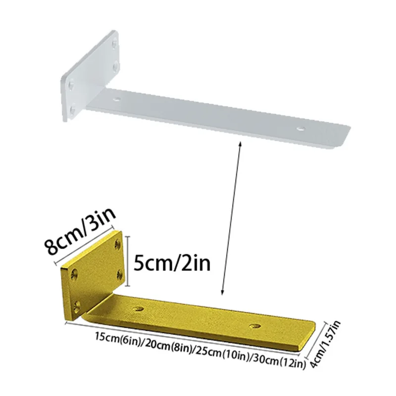 Gold L Shape Metal Shelf Strut Bracket Floating Shelf Wall Bracket