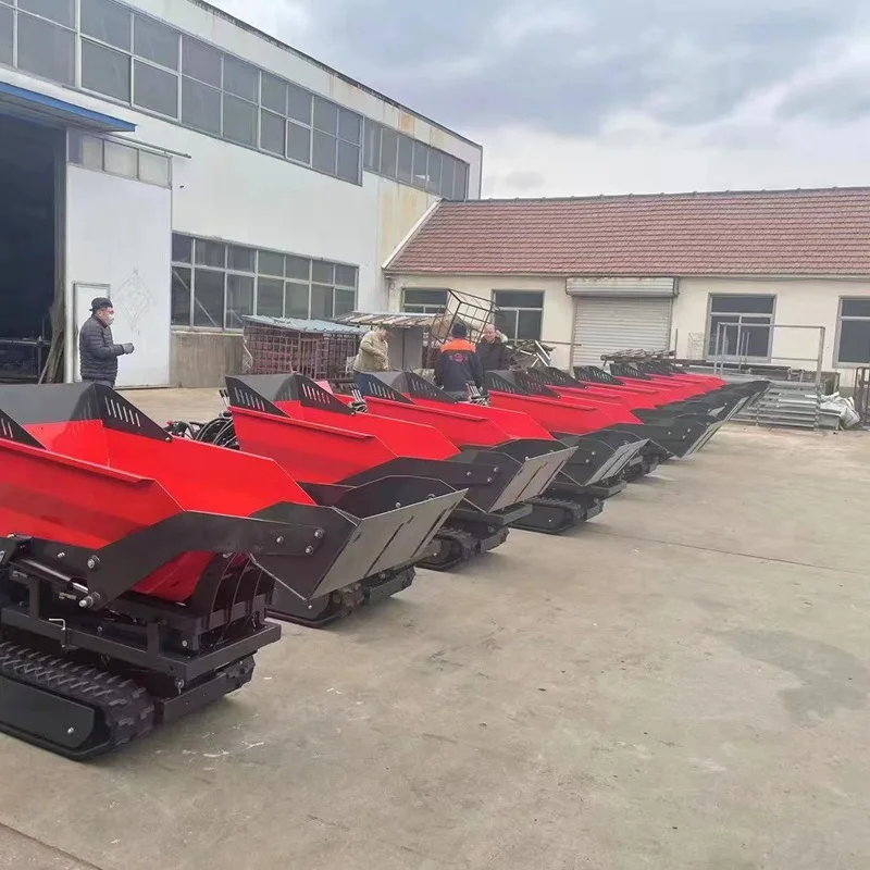 CE Approved 500kg Loading Capacity power mini wheelbarrow Customized Track crawler mini Dumper