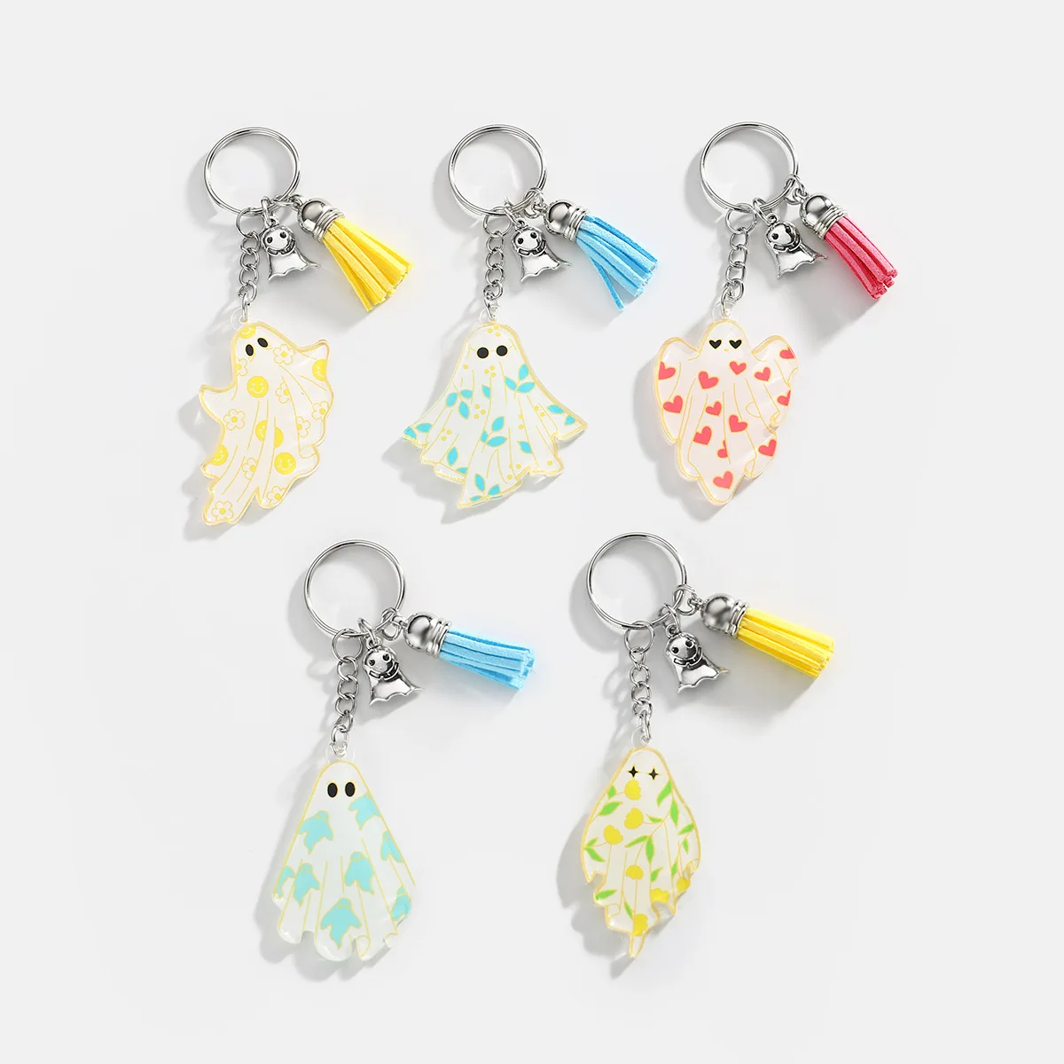 Maple Leaf Ghost Halloween spooky keychain gift for men and women