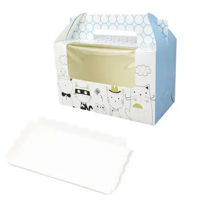 Custom Recyclable Coated Paper Cookie Cupcakes Pastry Box Packaging With PET Window