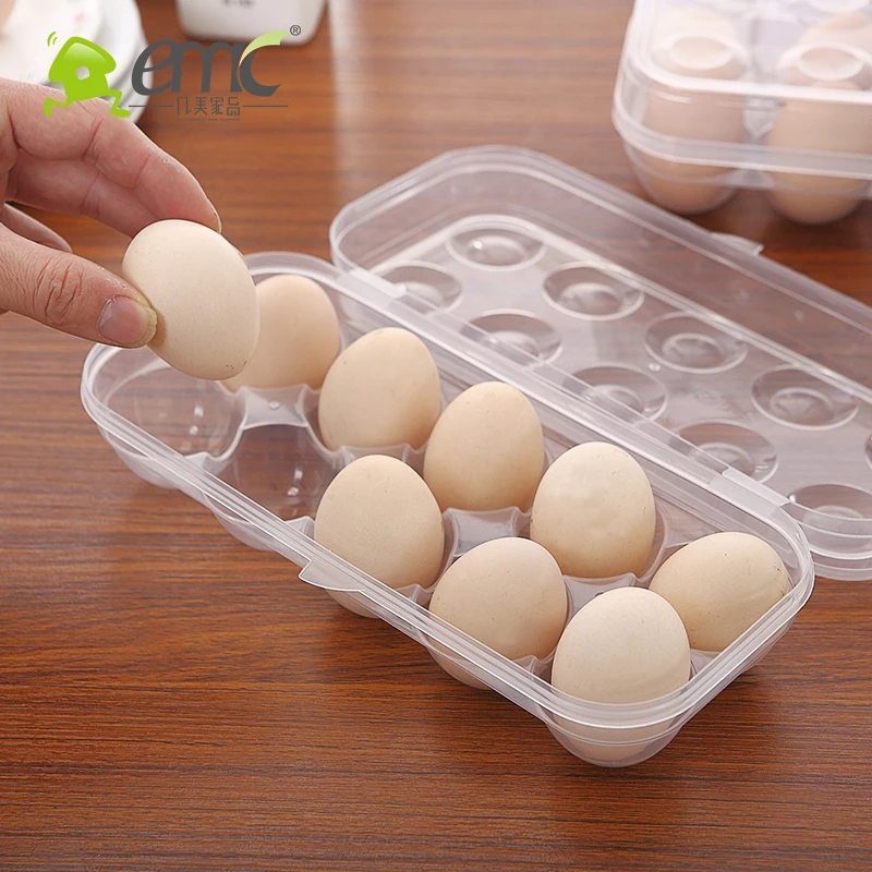 10 Grid Single-Layer Egg Box Basket Organizer Plastic Egg Food Container Storage Box Home Kitchen Transparent Case Egg Box