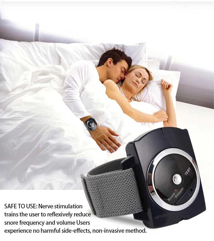 Smart Anti Snoring Biofeedback Sensor, Snoring Sleep ConnectionSnoring Device with Wristband Sleeping Aid Equipment, for Better