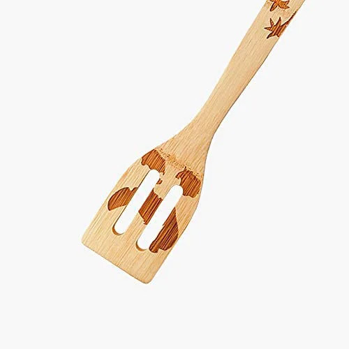 Bamboo Spoons for Cooking Cartoon Lilo and Stitch Slotted Kitchen Burned Utensils Fun Gift for Family 5 Pieces Utensil Set