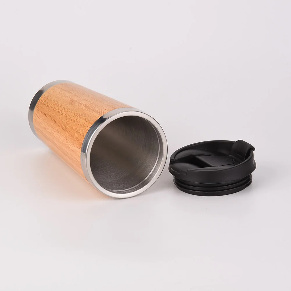 Eco Friendly Bamboo Fiber Travel Mug Sustainable Stainless Eco-Friendly Wood Bamboo coffee Travel Tumbler Mug