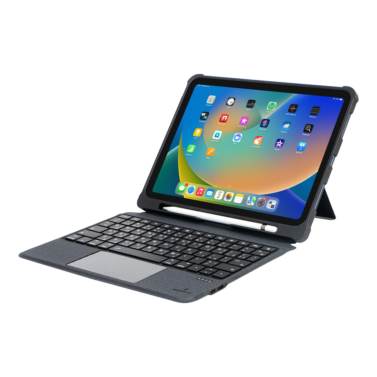 New Arrival Shockproof Detachable Pu Leather Strap Keyboard Pencil Holder Folding Stand Flip Smart Tablet Case For Ipad 10th