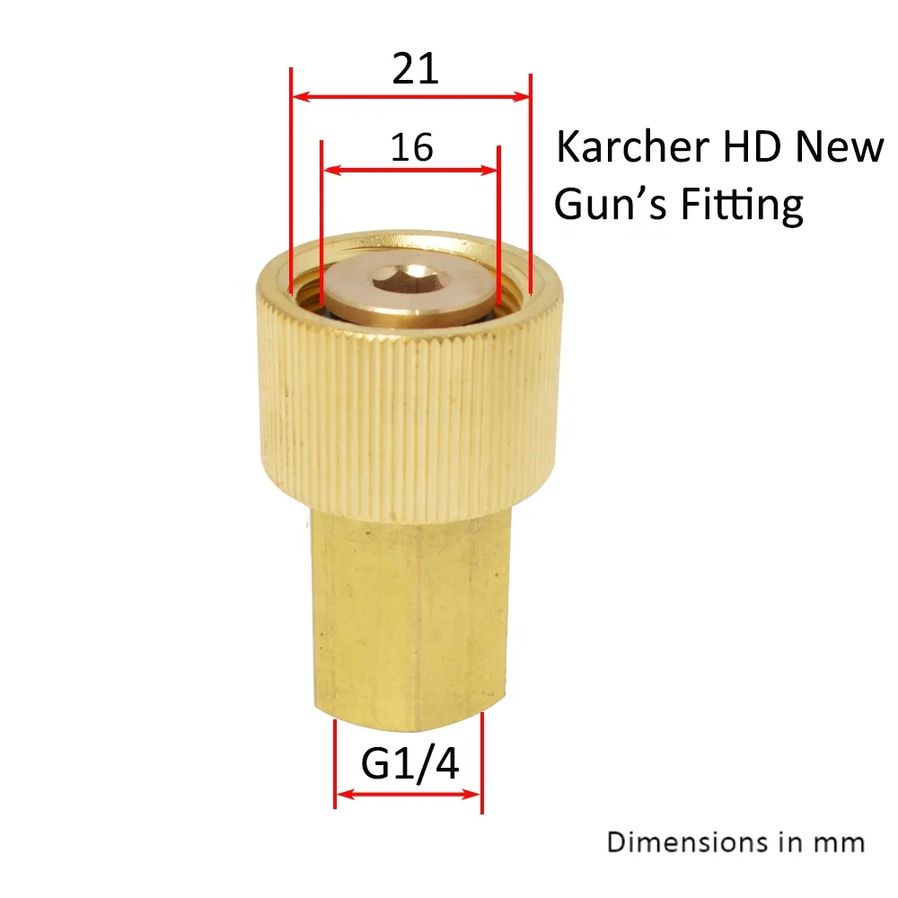High Pressure Washer Brass Adapter TR22 Power Washer Brass Fitting Connector TR22 for Karchers HD Easy Force Gun