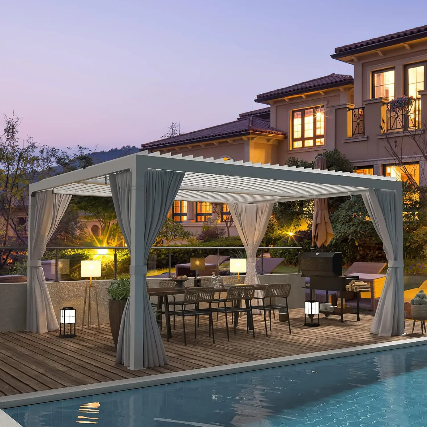 High Quality Waterproof Aluminum Pergola Gazebo Pavilion Outdoor Garden Made in China