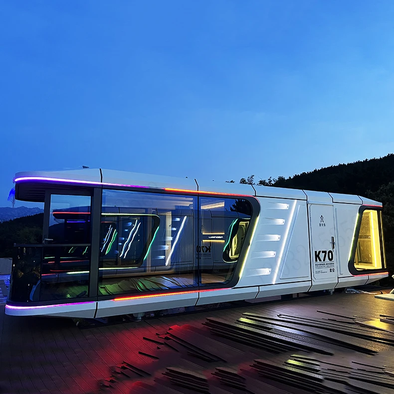 Prefabricated capsule room Mobile Hotel room Steel structure office store supports custom prefabricated space capsules