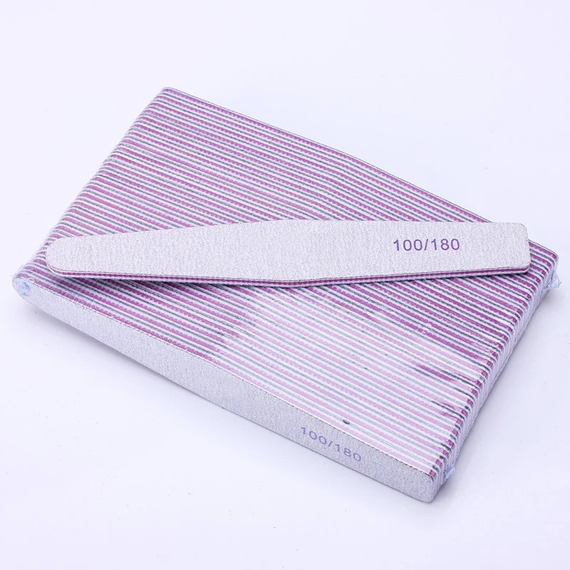 High Quality Sandpaper Nail File Lime 100/180 Double Side Zebra Buffer Block Set Grey Files for UV Gel Polish Manicure Tool