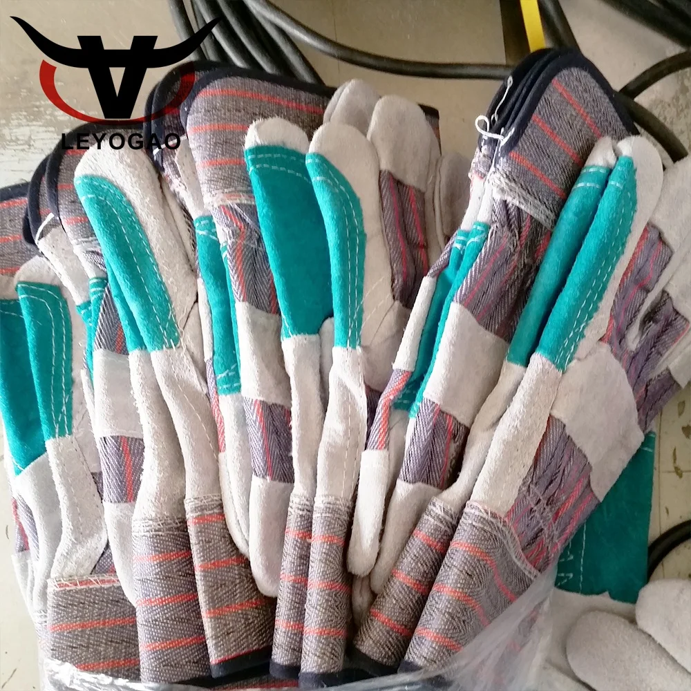 
China manufacture breathable summer work BC grade split leather hand gloves for construction 