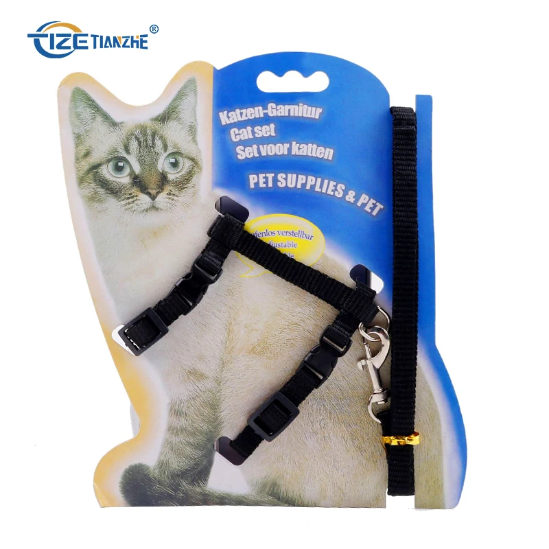 Wholesale Nylon Multiple Colors Small Dog and Cat Harness and Leash Set