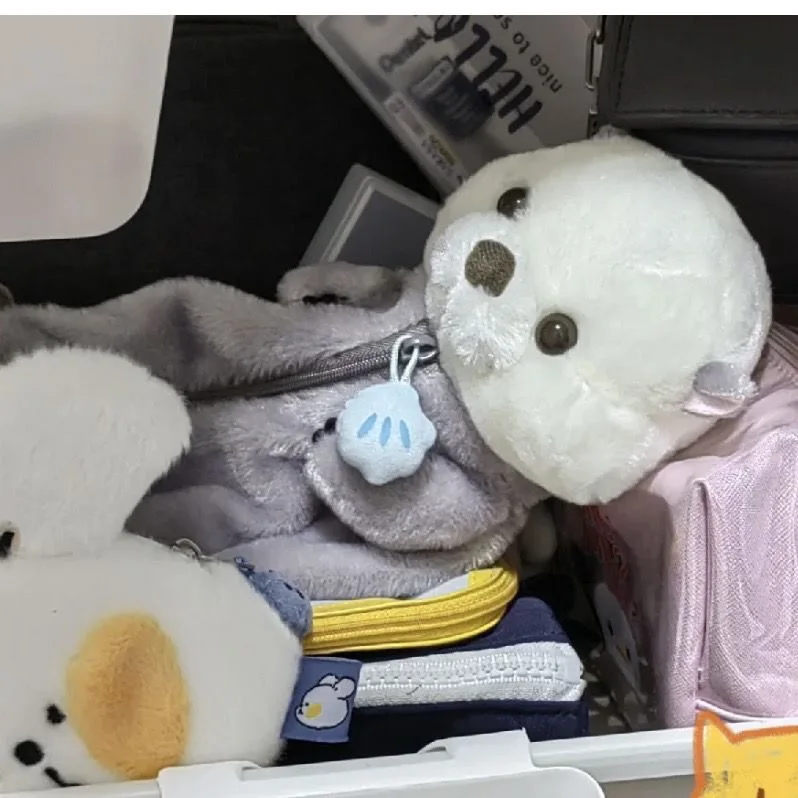 Custom Plush Sea Otter Pencil bag Pen Bag Small Objects Stationery Bag Cat plush toy stuffed animals Plush pen case for students